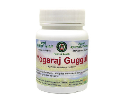 Йогарадж Гуггул Адарш Аюрведік Фармасі (Yograj Guggul Adarsh Ayurvedic), 40 грам ~ 110 таблеток