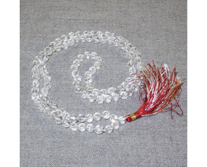 Четки из граненного гималайского хрусталя (Rosary from faceted crystal), 108 бусин